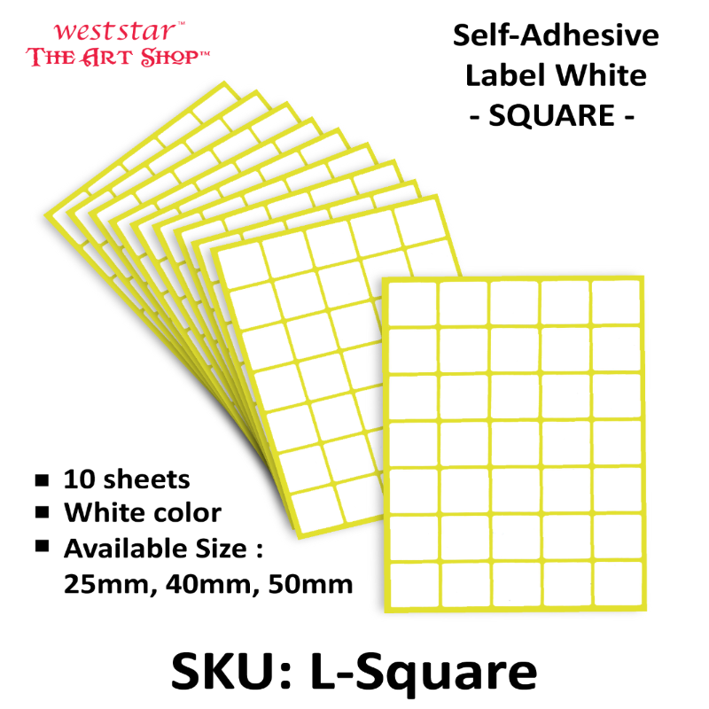 Self-Adhesive Label White|SQUARE