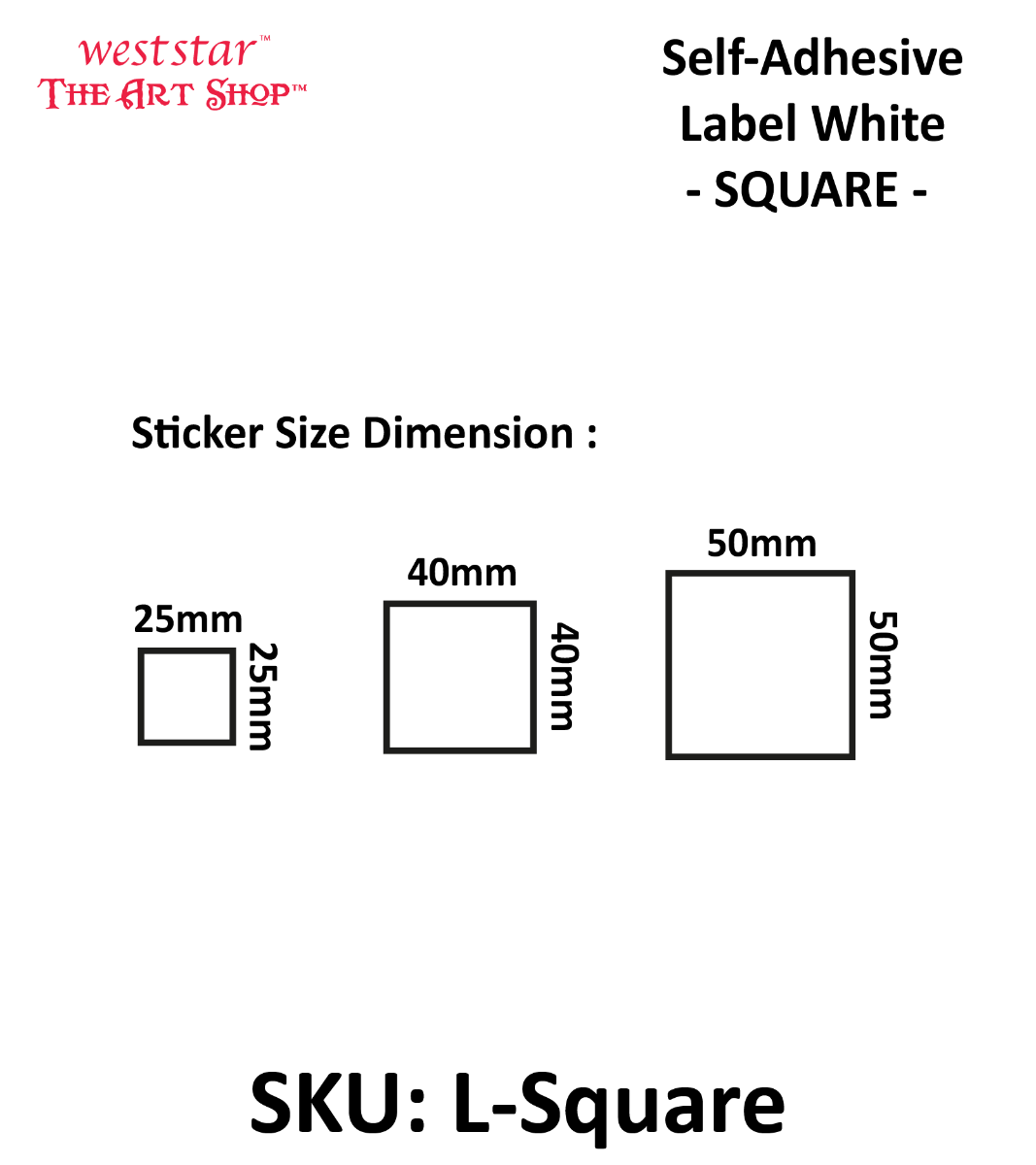Self-Adhesive Label White|SQUARE