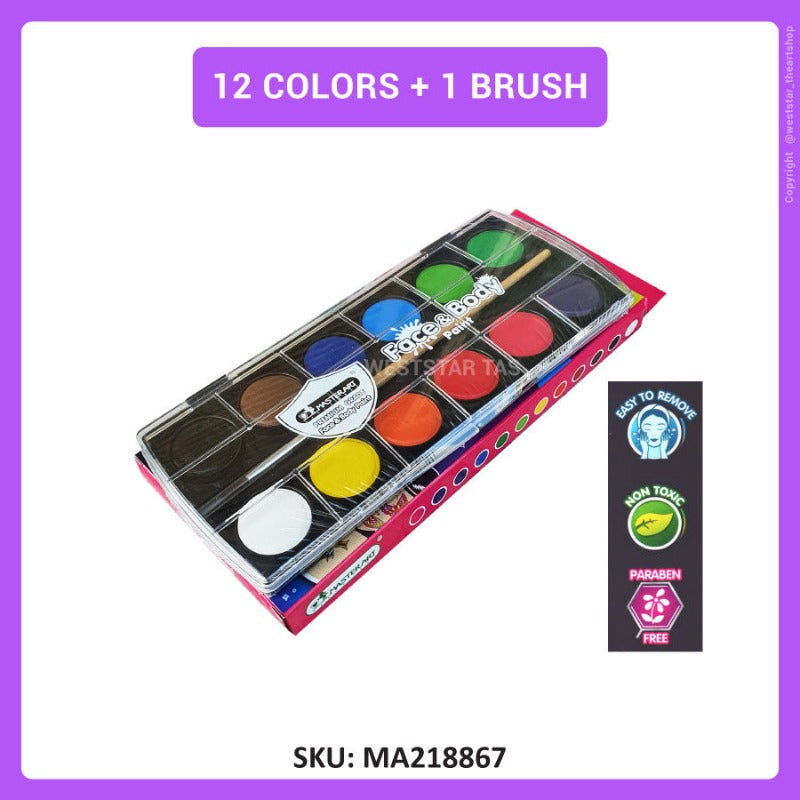MasterArt Face & Body Paint 12colors + 1brush