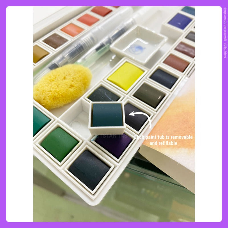 Marie's Watercolor Set, Marie's Half Pan Watercolor Half Pan Set Solid Watercolor Set