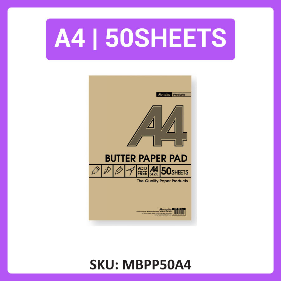 A4, A3 Masterprint Butter Paper Pad, Butter Pad (38gsm) 50sheets