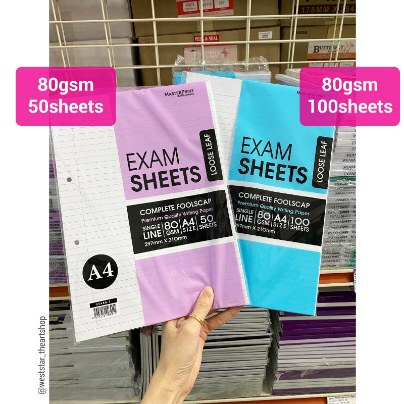 A4 Masterprint Foolscap Paper / Exam Sheets | 70gsm / 80gsm