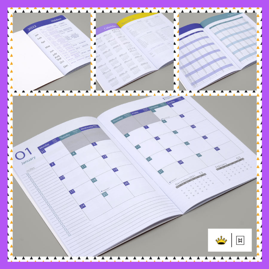 A5, B5 2022 Monthly Planner Book