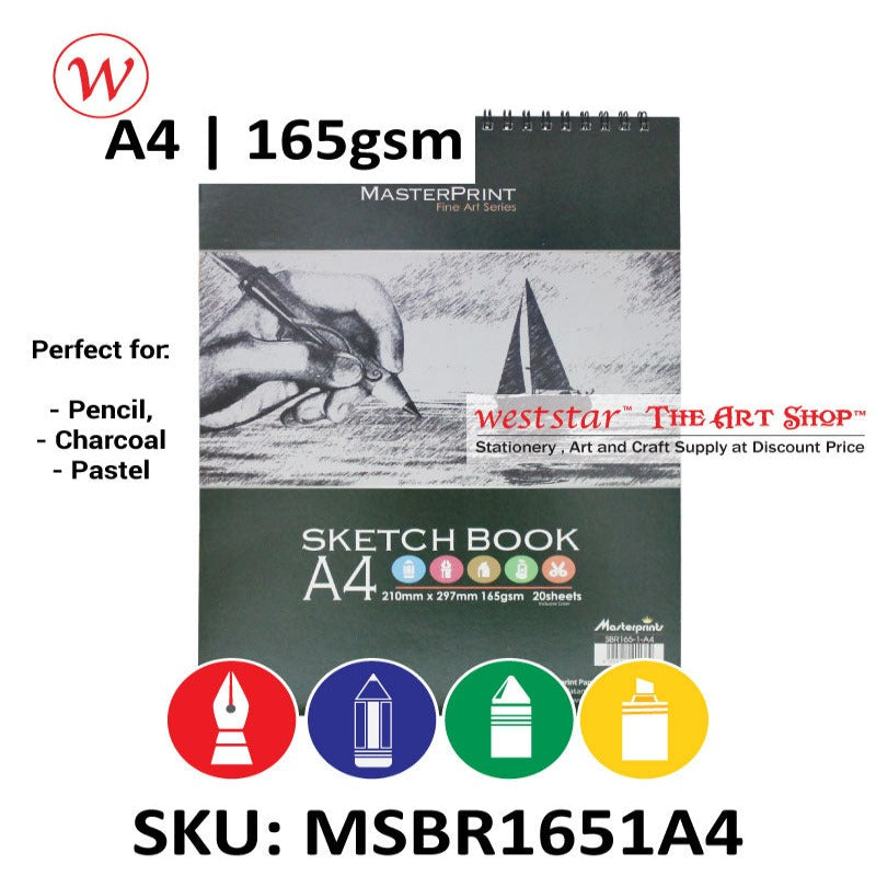 Masterprint Sketch Book 20 sheets | A4 - 165gsm