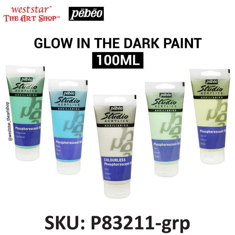 Pebeo Phosphorescent Gel , Glow in the dark paint | 100ml