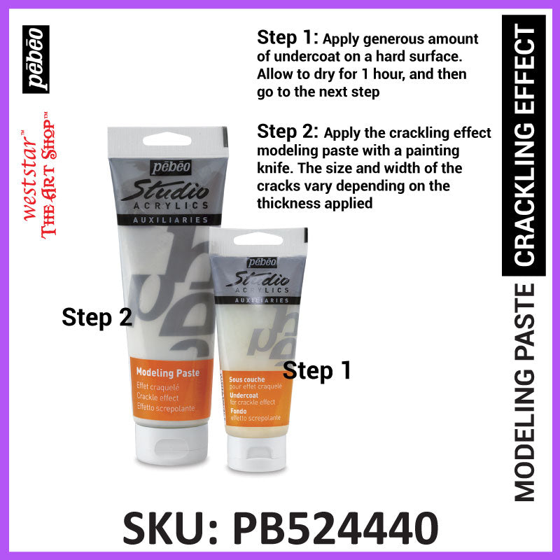 Pebeo Crackling Effect Modeling Paste Set