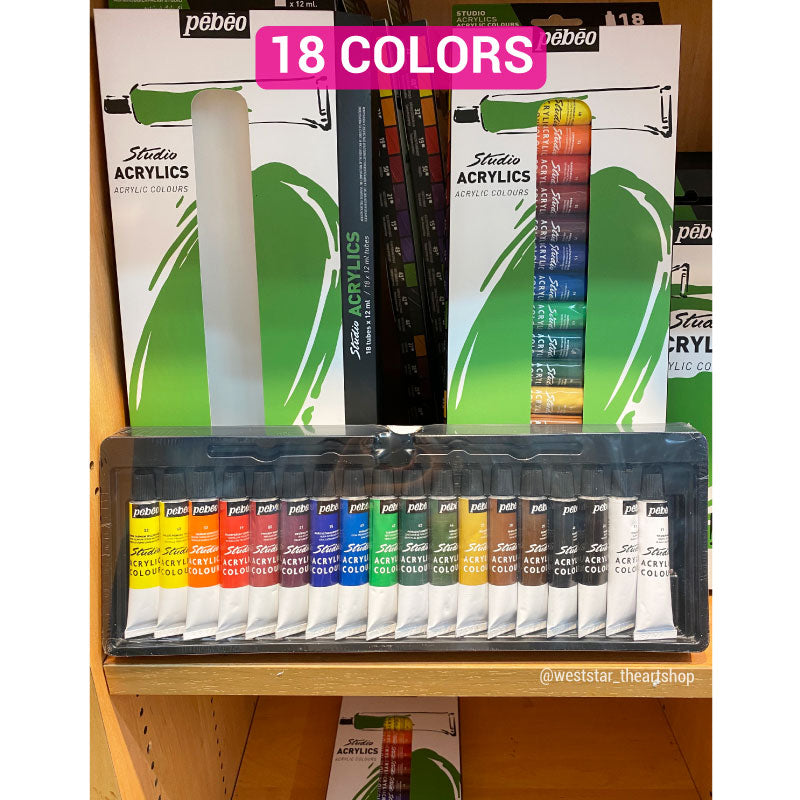 Pebeo Acrylic Color Set , Pebeo Acrylic Paint Set 12 , 18 , 24colors *Online Exclusive Promo*