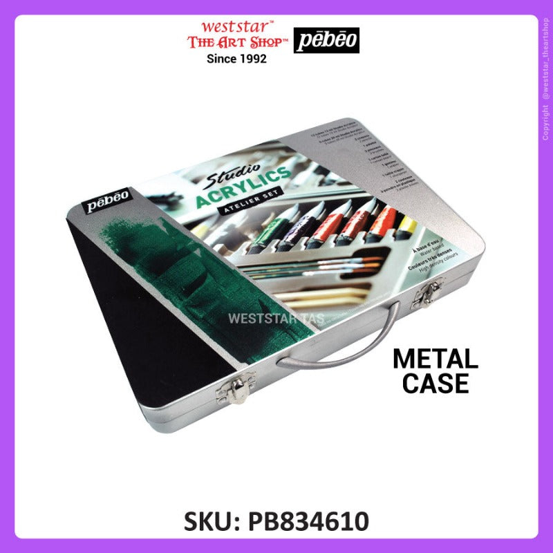 Pebeo Studio Acrylic Atelier Collection Metal Set (28pcs)