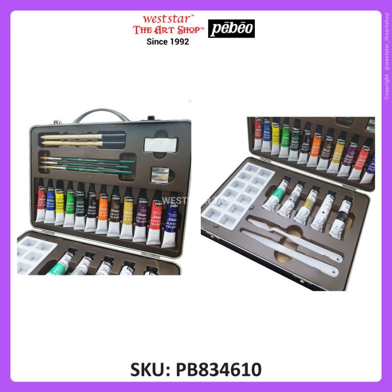 Pebeo Studio Acrylic Atelier Collection Metal Set (28pcs)