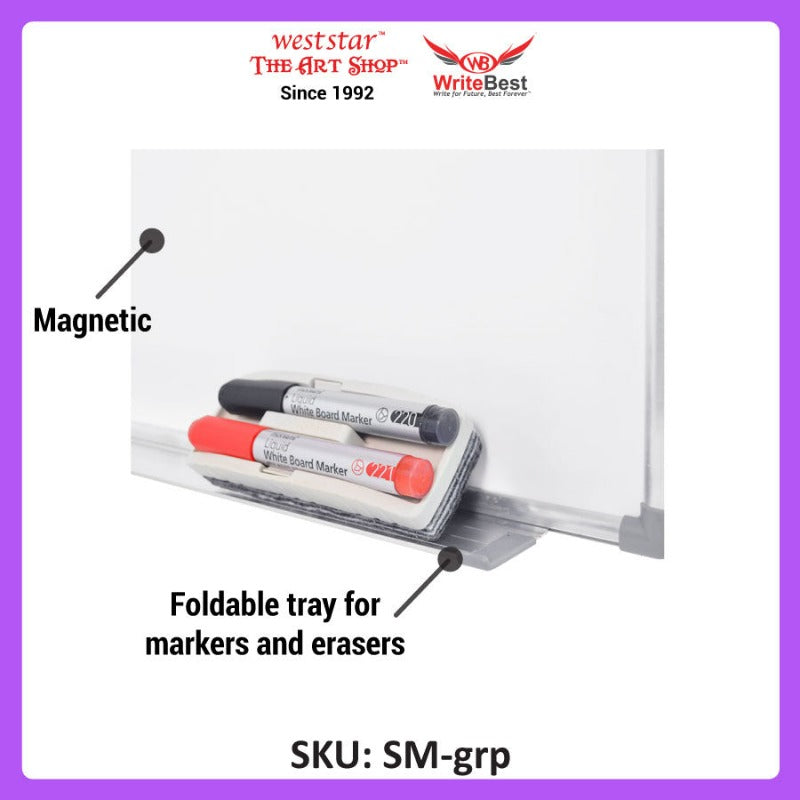 WriteBest Magnetic Whiteboard, Magnetic White Board