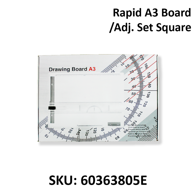 Apex Solid Wooden Drawing Board A3 With T Square Slot Hole