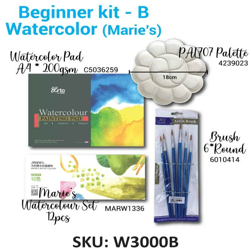 Watercolor Beginner Kit - B (Marie's)