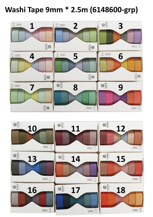 Morandi Washi Tape (Masking Tape) | 9mm x 2.5meter
