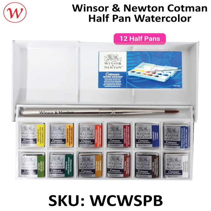 Winsor & Newton Cotman Watercolor Sketch Pocket | 12 Half Pan