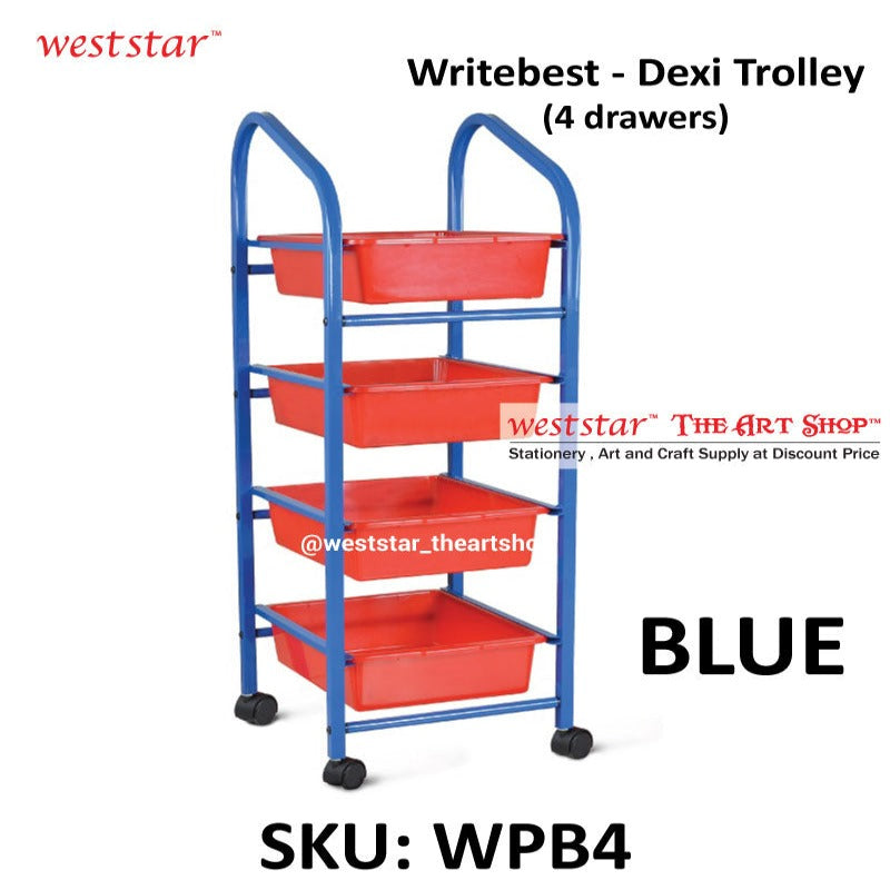 Writebest Dexi Trolley (4 Basket)