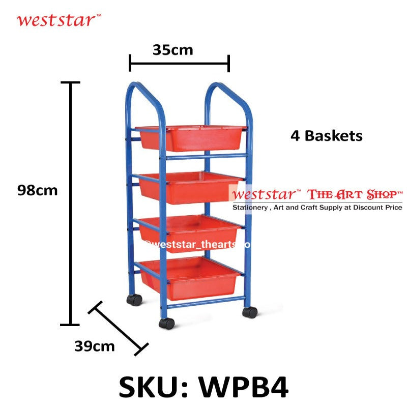 Writebest Dexi Trolley (4 Basket)