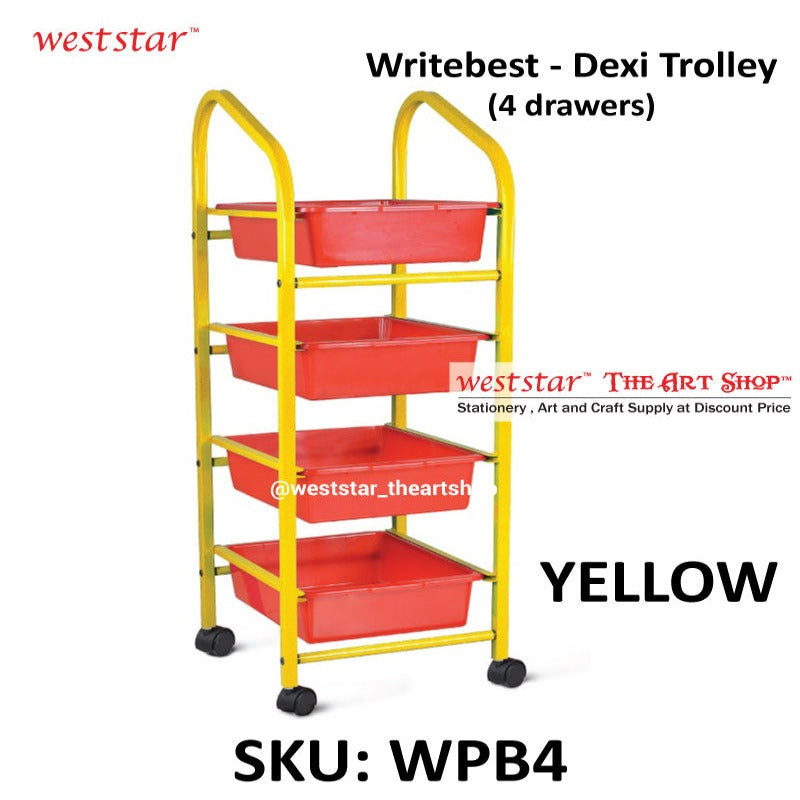 Writebest Dexi Trolley (4 Basket)