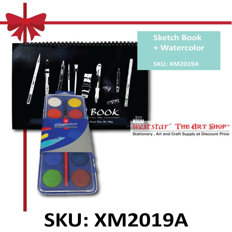 Sketch Book + Watercolor Gift Set