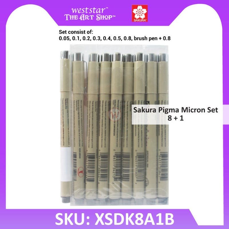Sakura Pigma Pen Set | (8+1pcs)