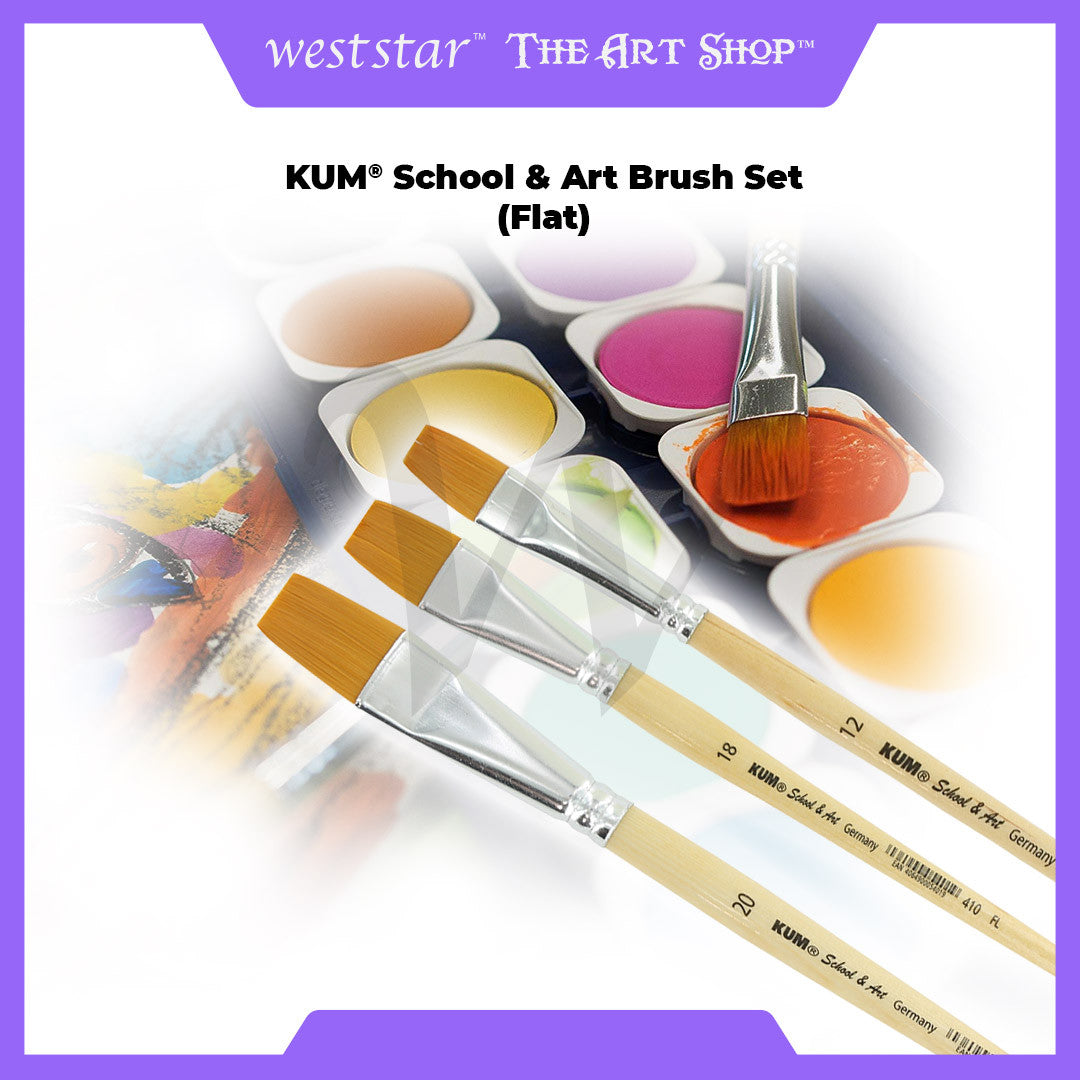 [WESTSTAR] KUM® SCHOOL & ART Brush Set (FLAT)