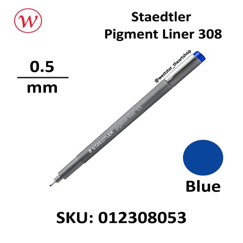 Staedtler Pigment Liner 308 Single Pen (Colored) Waterproof - 0.3mm / 0.5mm