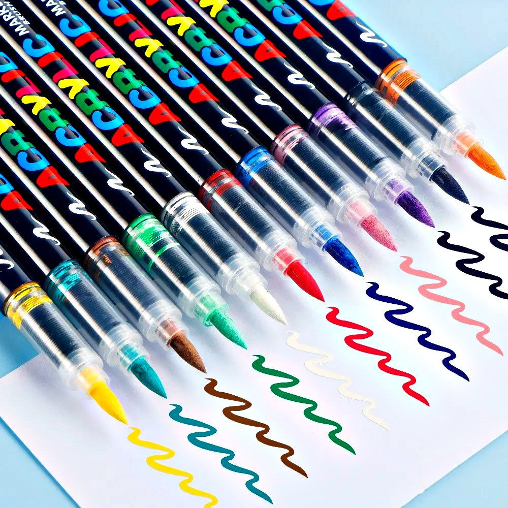 [WETAS] AW1956 Acrylic Brush Marker Set Acrylic Marker Set  (12 / 24 / 36 / 48 Colours)