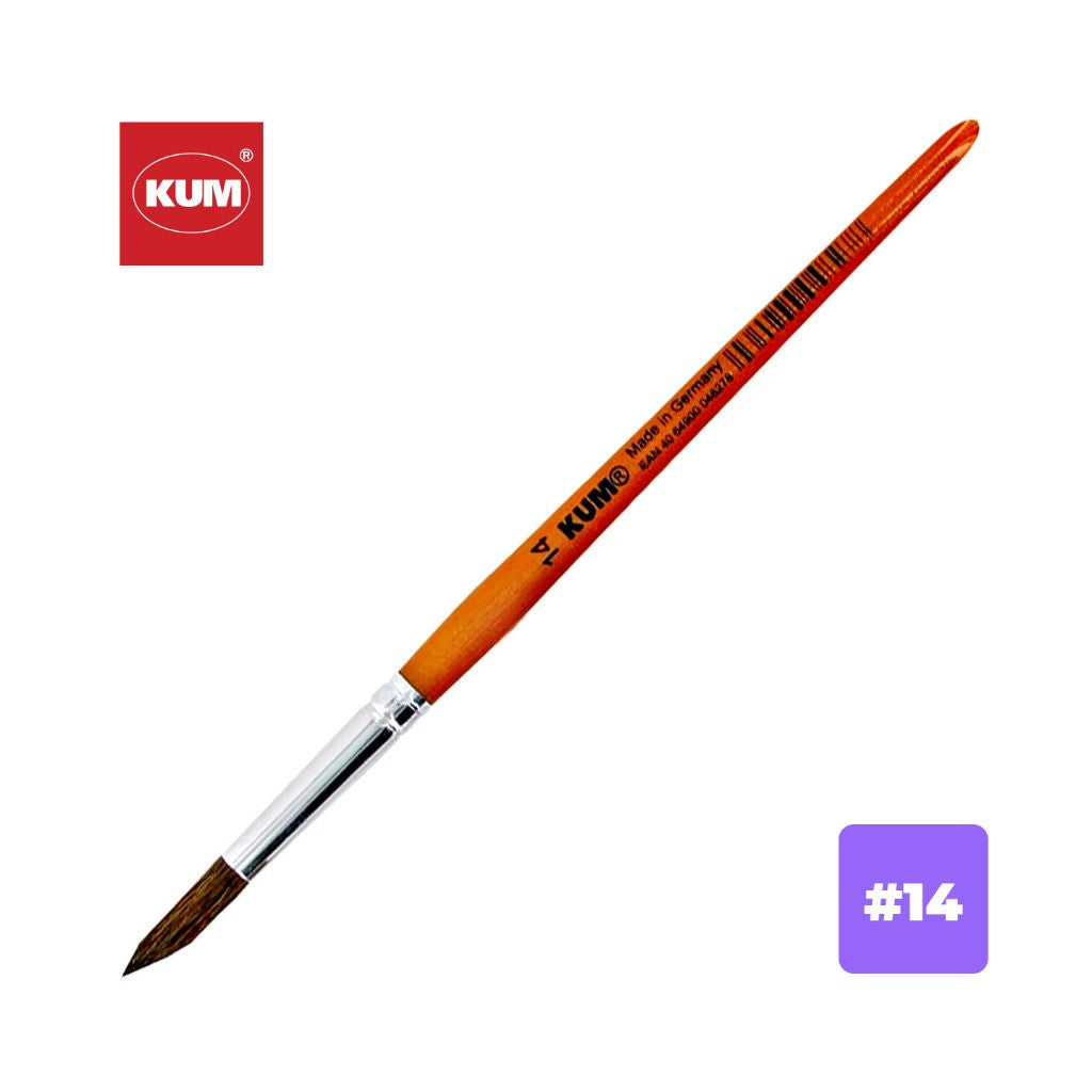 [WE-ARTS] Kum Fine Pony Hair Brush | Size 00–16 | For Students, Artists & Hobbyists