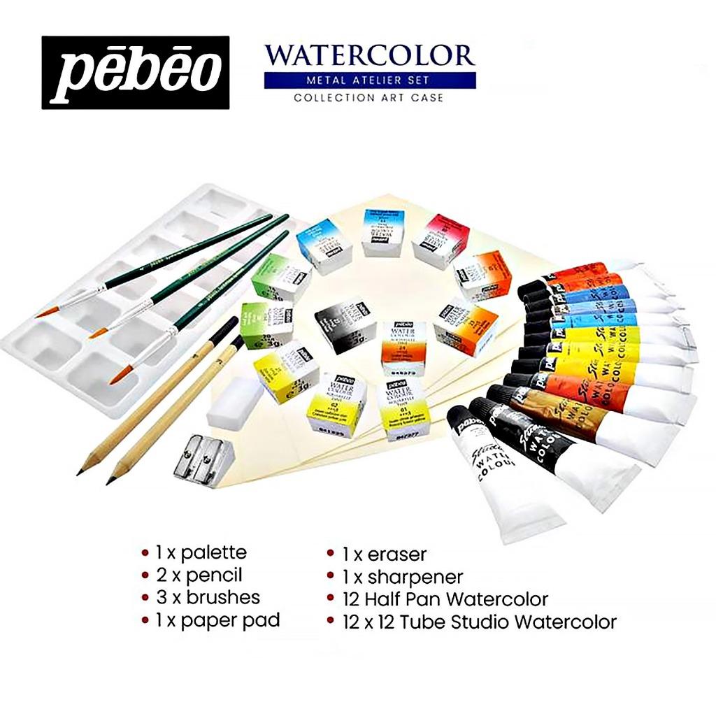 PEBEO Studio WATERCOLOUR ATELIER Metal Set Watercolour Paint