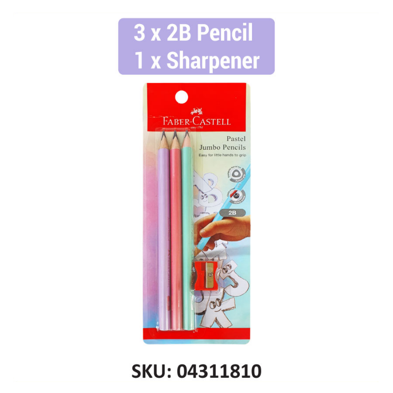 Faber-Castell Pastel Jumbo Pencil 2B x 3pcs set