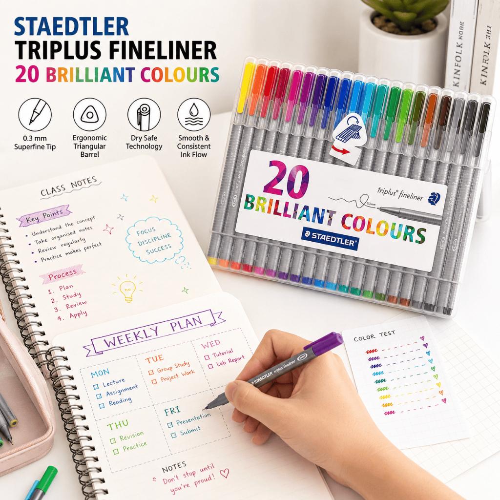 [WE-ARTS] Staedtler Triplus Fineliner – Brilliant Colors (20 Colours) 0.3mm