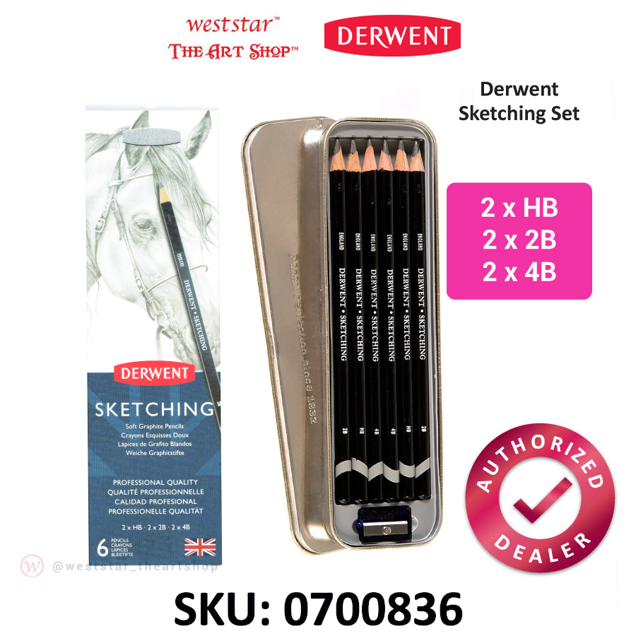 Derwent Sketching Pencils | Tin of 6pcs