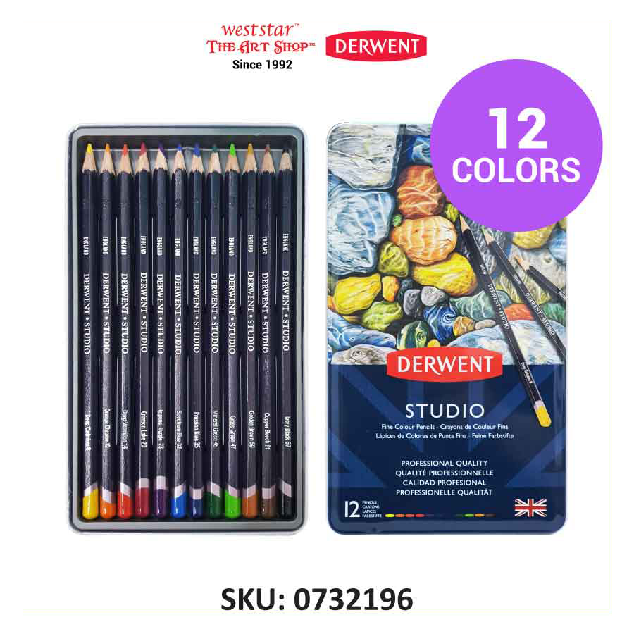 Derwent Studio Color Pencil | Tin of 12, 24, 36, 72pcs