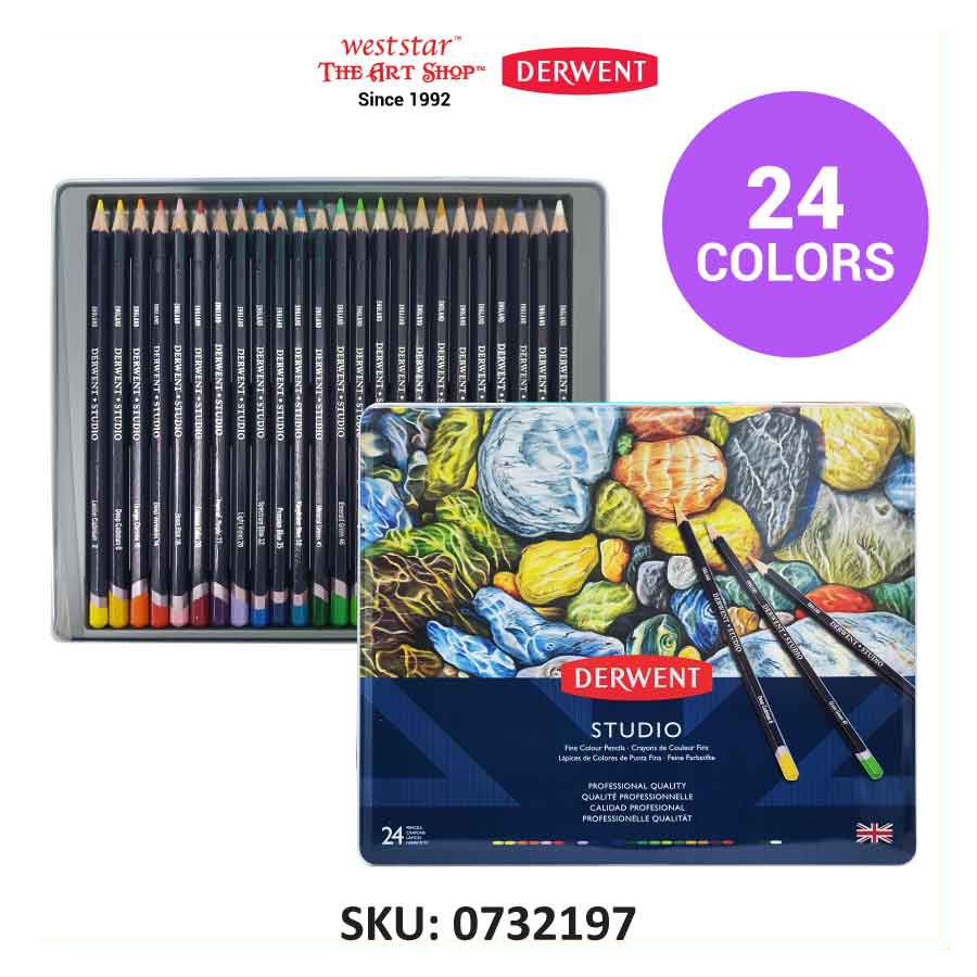 Derwent Studio Color Pencil | Tin of 12, 24, 36, 72pcs