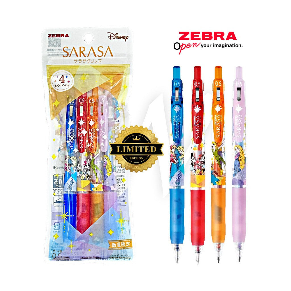 [WESTSTAR] Zebra Sarasa Clip X Disney Limited Edition 0.5mm (4 Colour Set)