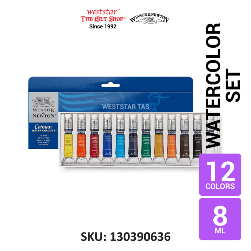 Winsor & Newton Cotman Watercolour Set (8ml) | 12colors