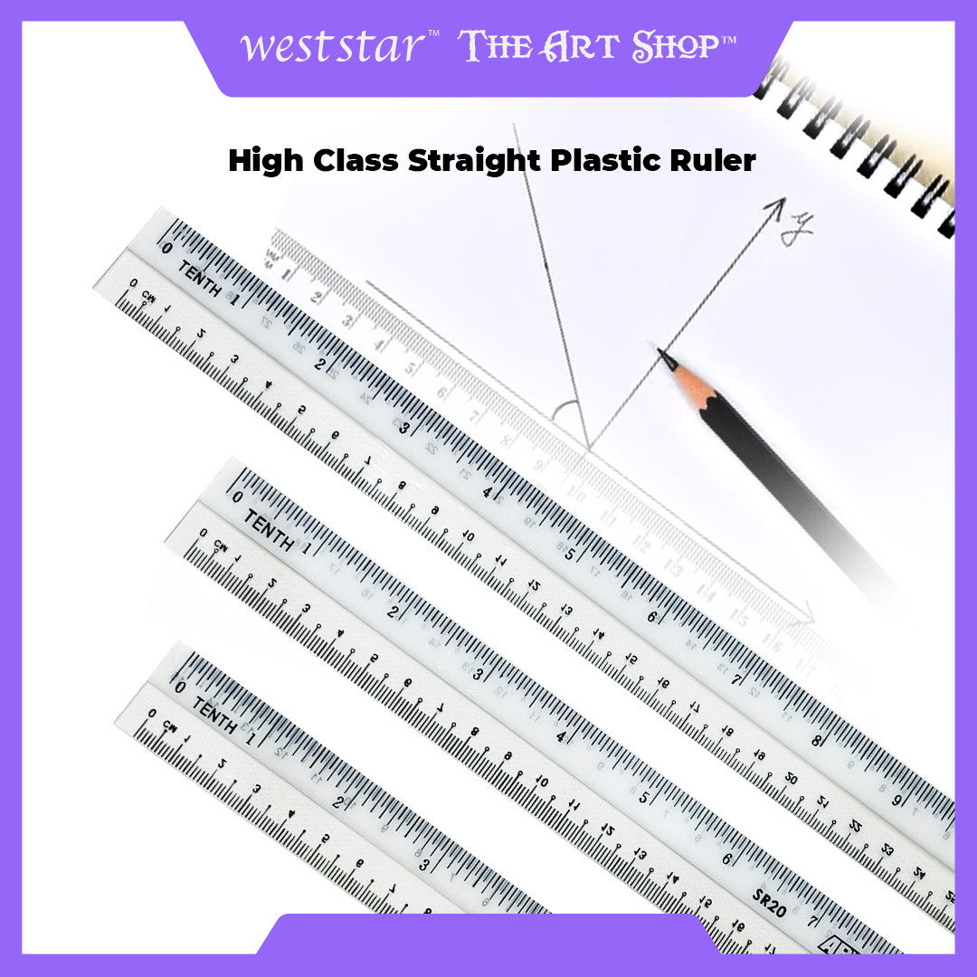 [WESTSTAR] Plastic Ruler /Straight Ruler Flexible / Stationery Alat Tulis Office Bendable Soft Pembaris Plastik