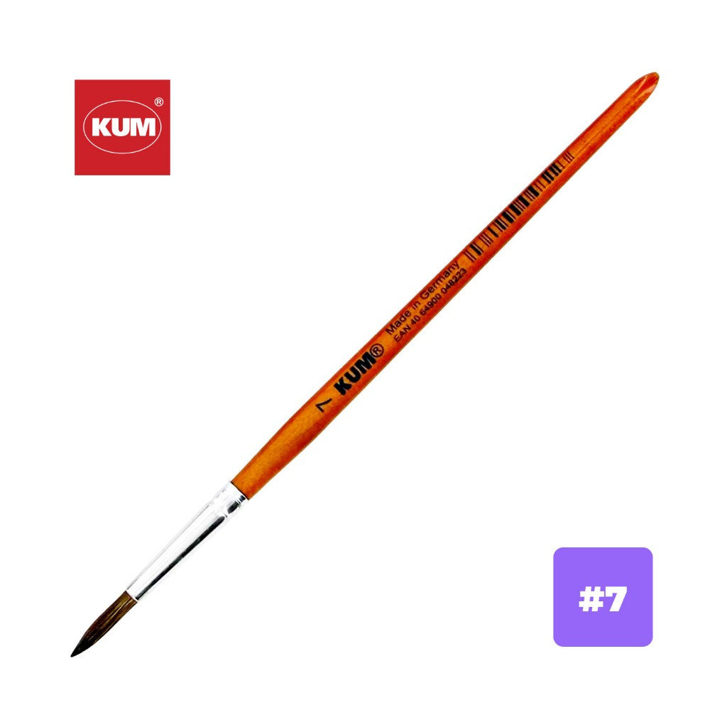 [WE-ARTS] Kum Fine Pony Hair Brush | Size 00–16 | For Students, Artists & Hobbyists
