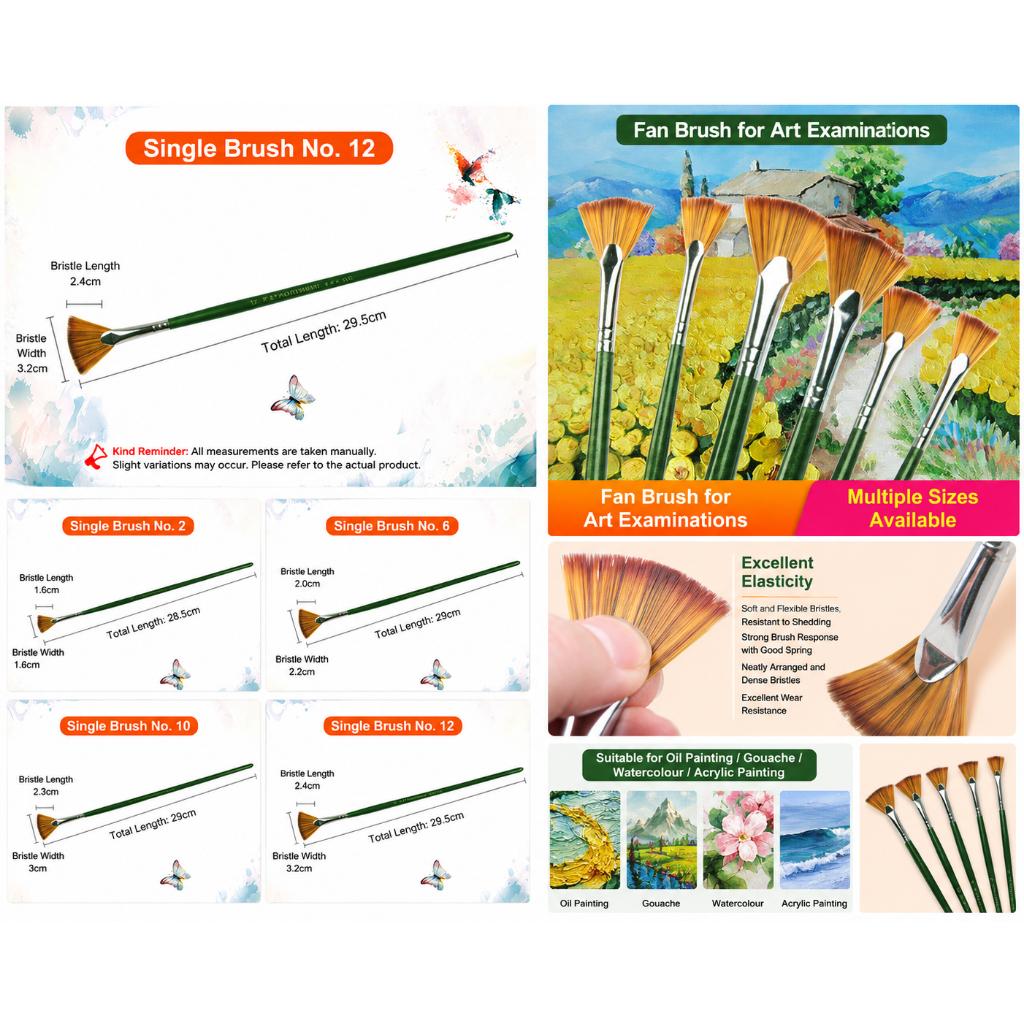 Artist Nylon Fan Paint Brush SX2