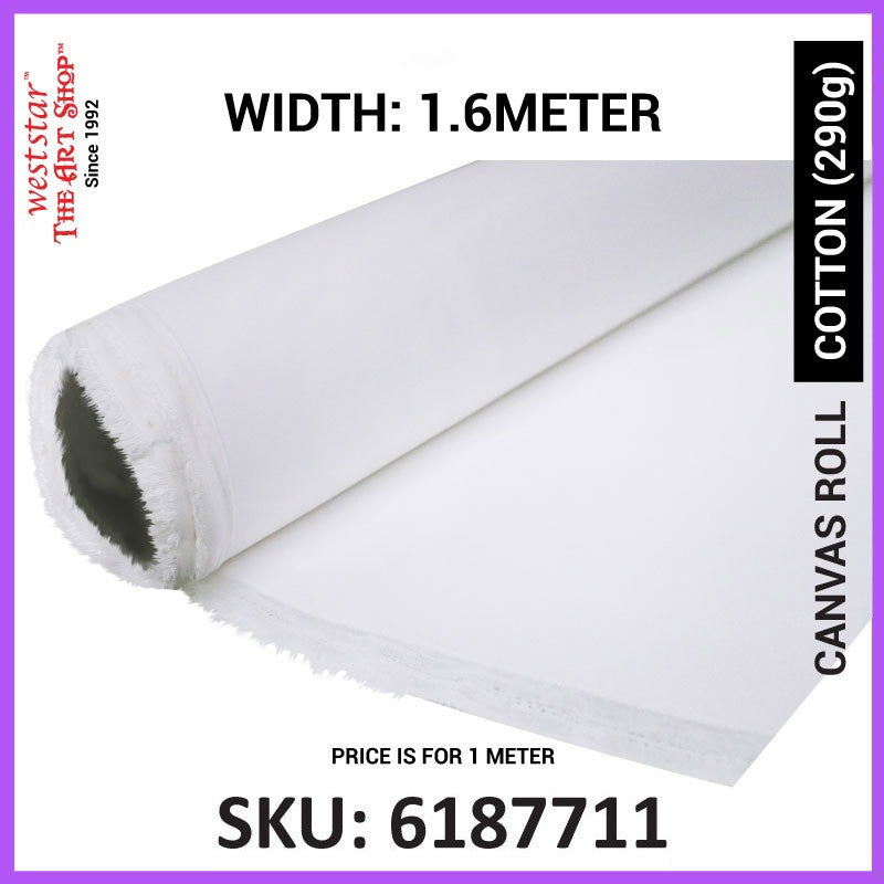 [WETAS] Artist Primed Cotton / Linen / Jute / Fibre Canvas Roll Canvas Fabric Kain Canvas Lukisan Canvas Cloth Fabric