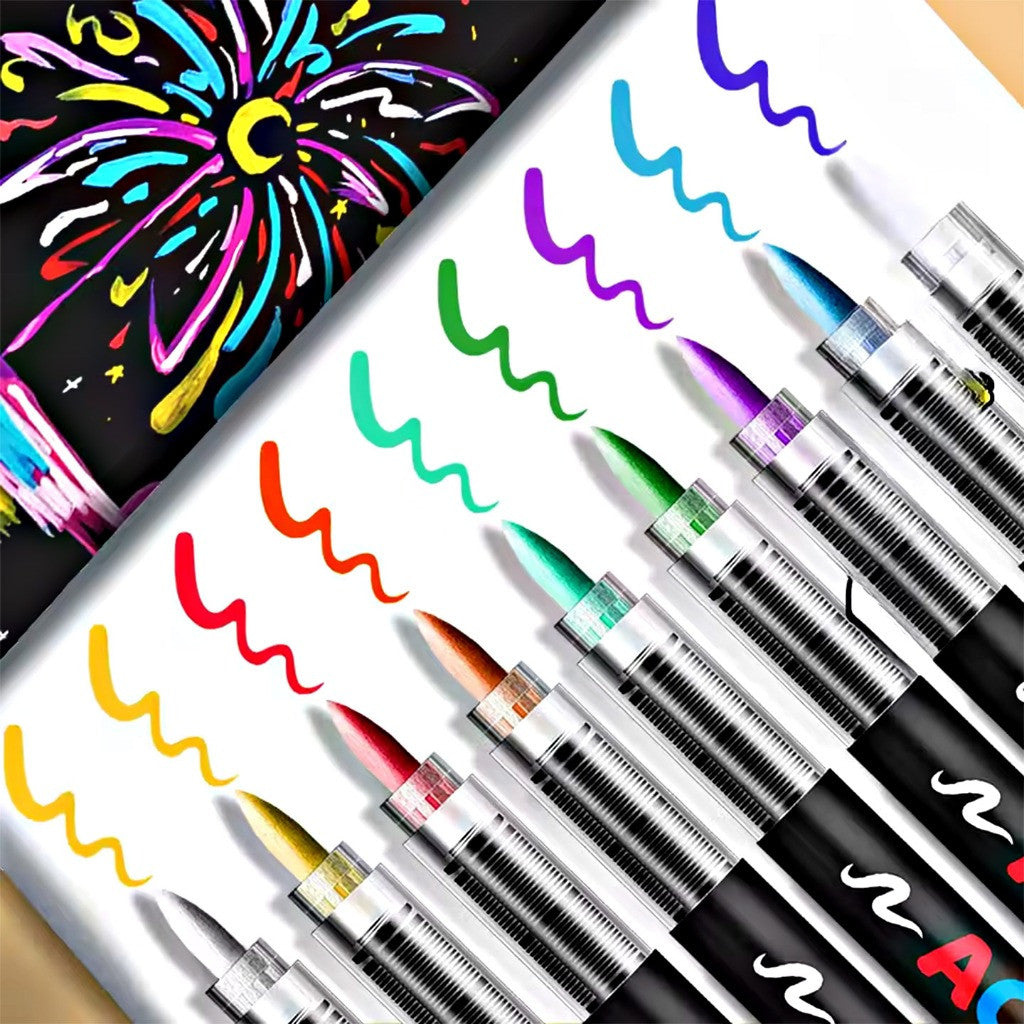 [WETAS] AW1956 Acrylic Brush Marker Set Acrylic Marker Set  (12 / 24 / 36 / 48 Colours)