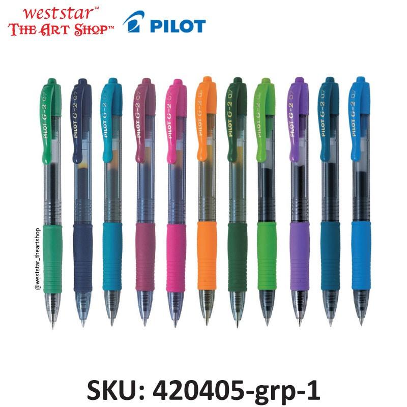 PILOT G2 Gel Pen, Pilot Retractable Gel Pen, Pilot G-2 Gel Pen Colored 0.7mm