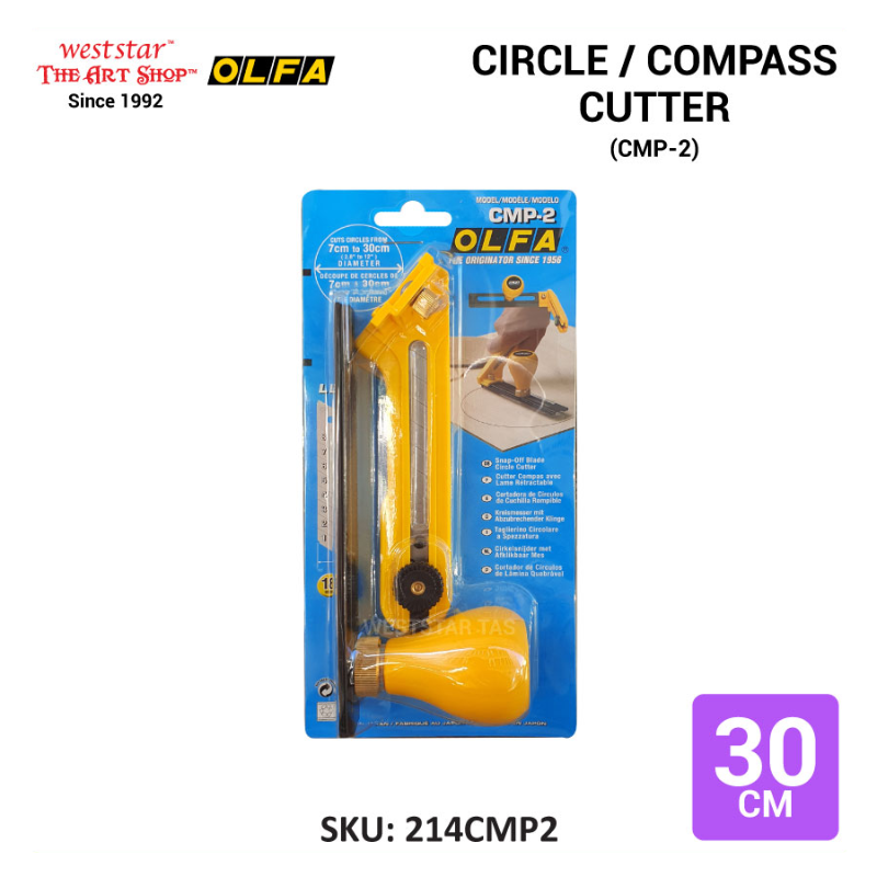 OLFA Circle Cutter, Olfa Rotary Cutter, OLFA Compass Cutter (Cuts 7~30cm) CMP-2