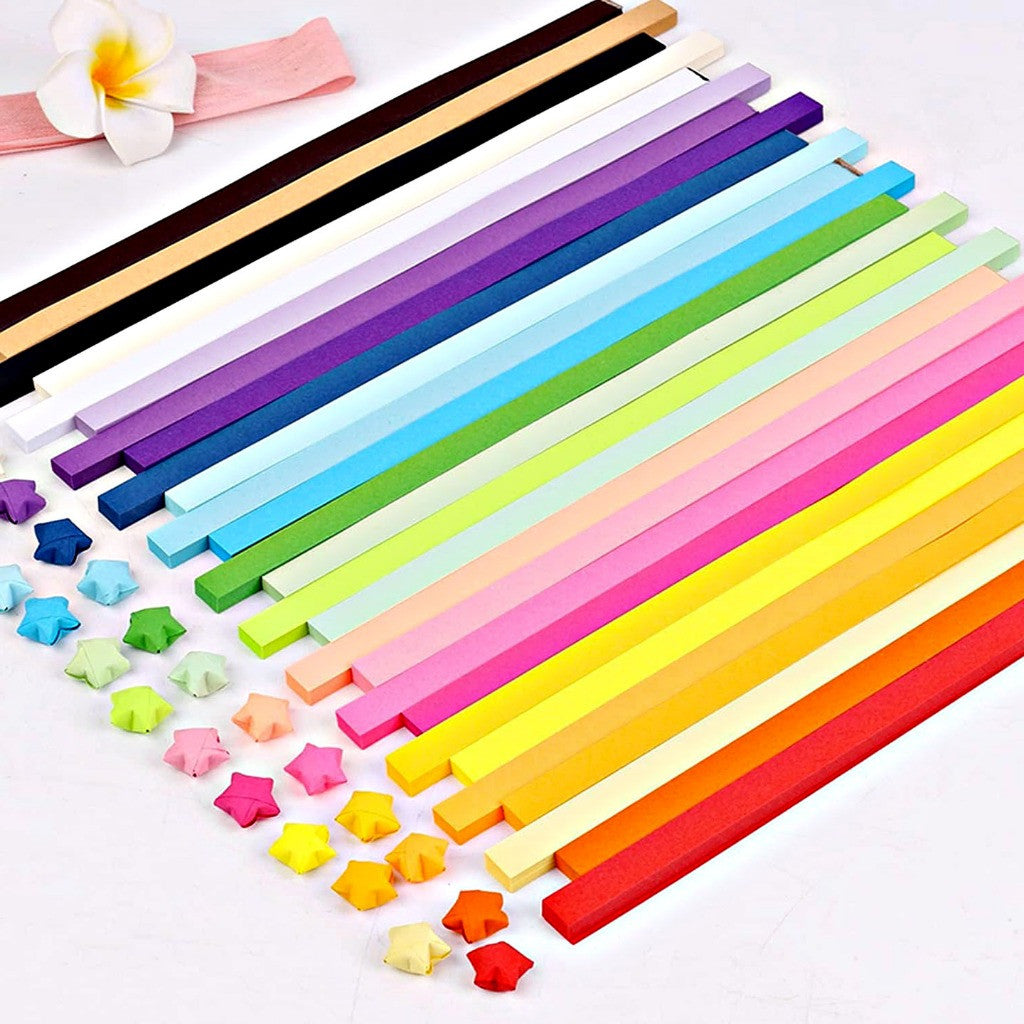 [WE-ARTS] Star Origami Paper Crane Square Paper Folded Papercraft Kertas Colorful DIY 1cm x 23.5cm