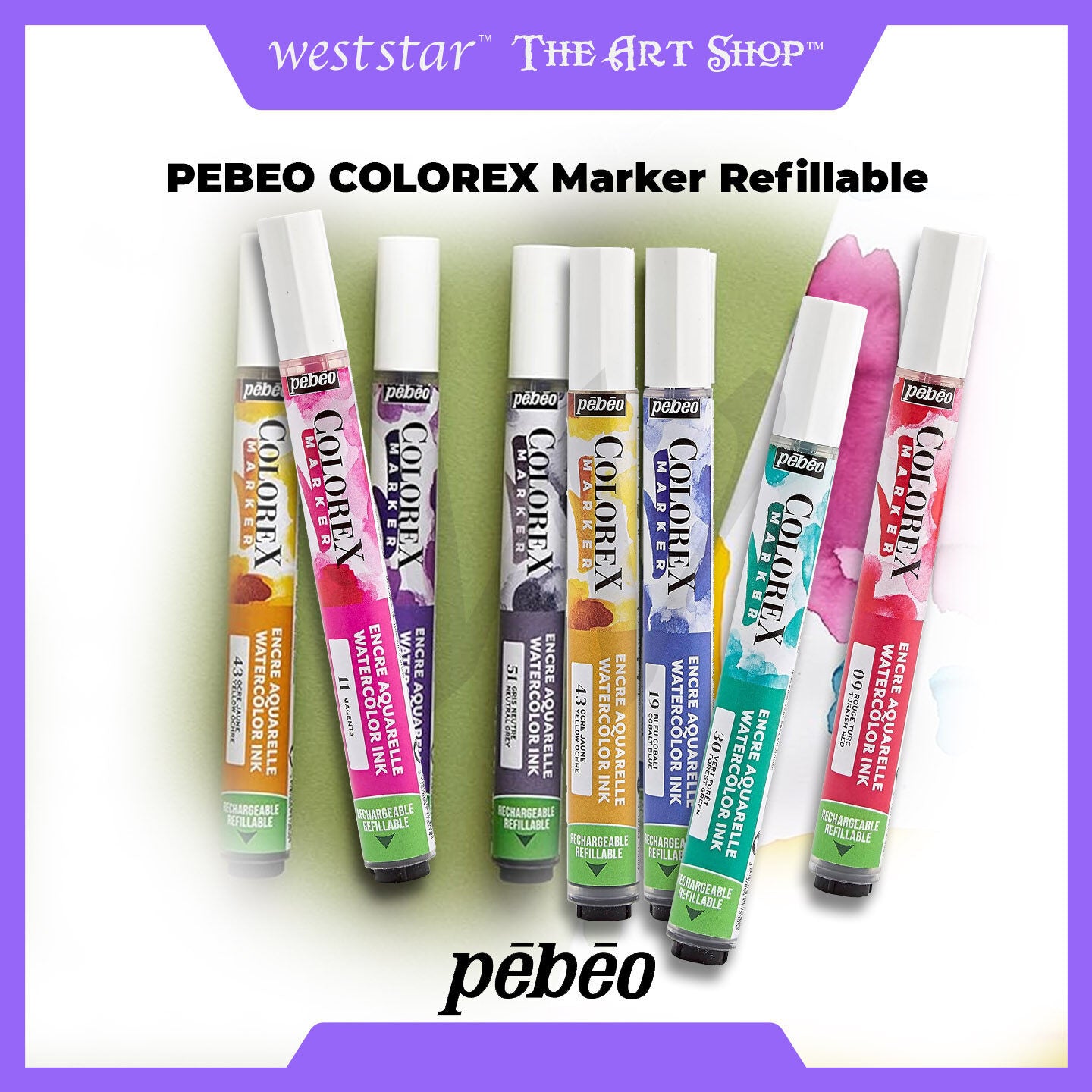 [WESTSTAR] PEBEO COLOREX Marker Refillable / Watercolor Brush Marker 1mm