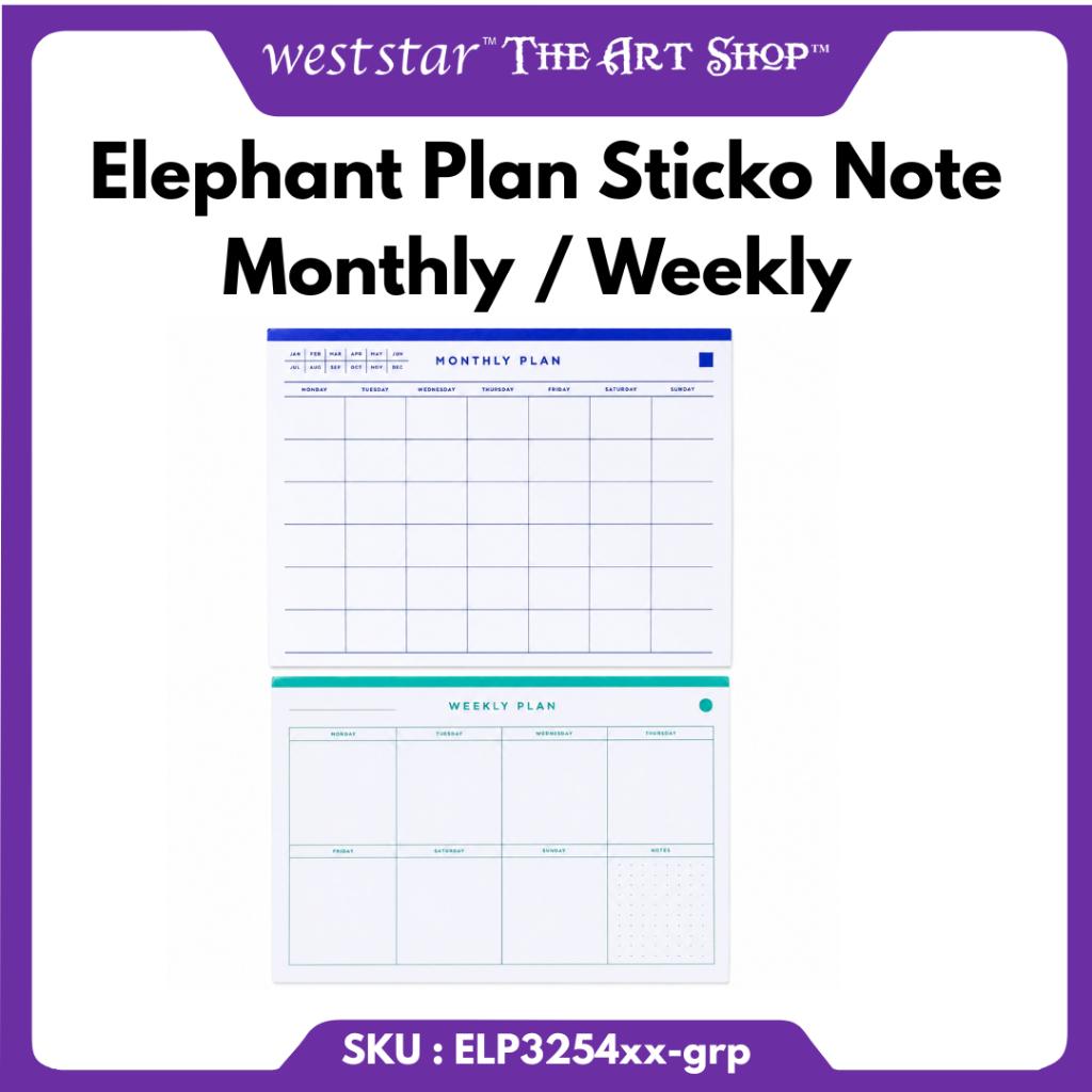 [WE-ARTS]  Elephant Plan Sticko Note Monthly / Weekly 140x100mm