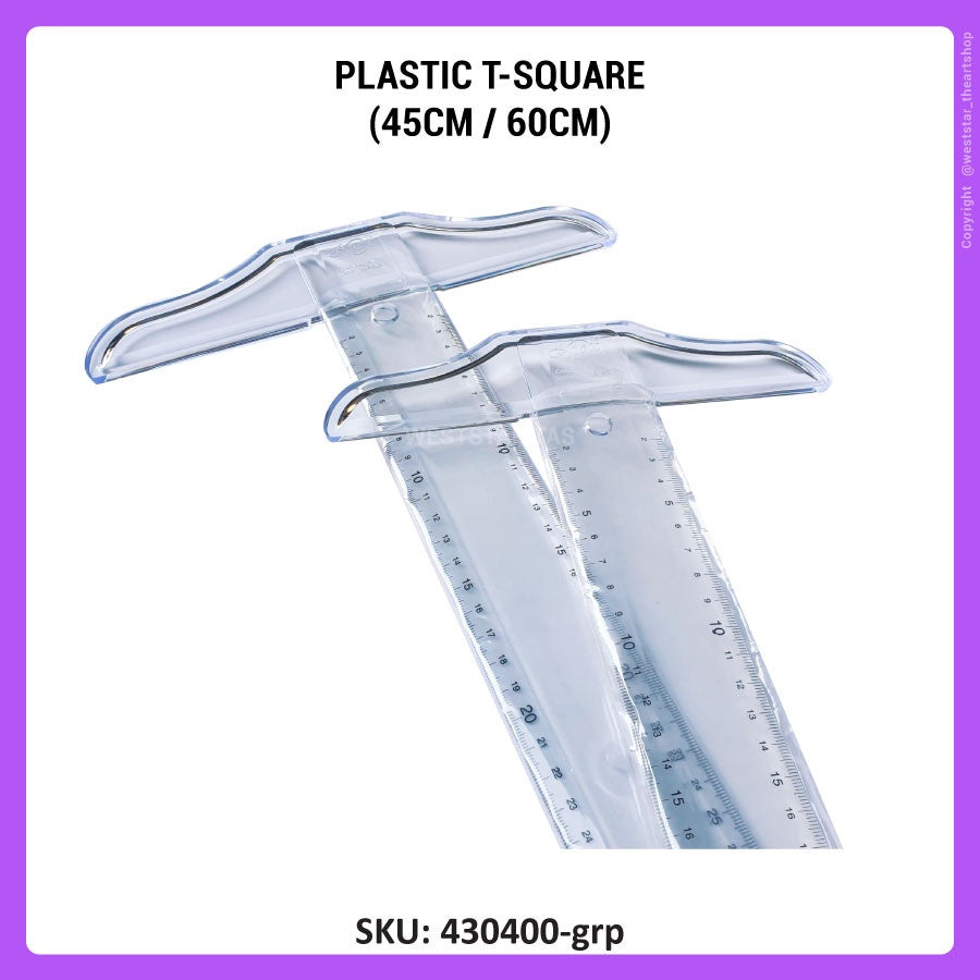 [WETAS] Plastic T-Square Plastic T Square / T ruler / Pembaris T (ATR-1 / ATR-2) 45cm or 60cm