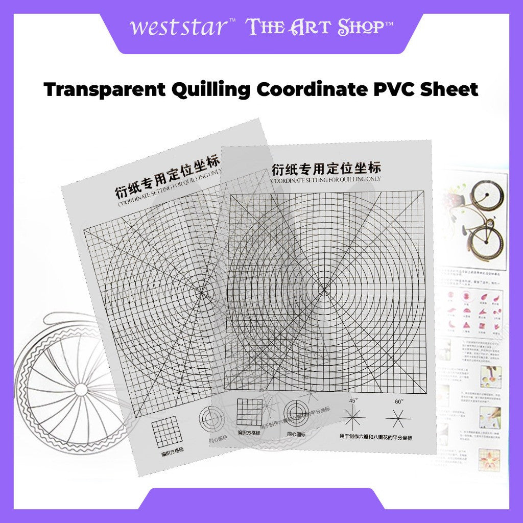 [WE-ARTS] Transparent Paper Quilling Coordinate PVC Sheet Alat Quilling Kertas DIY Craft Tools