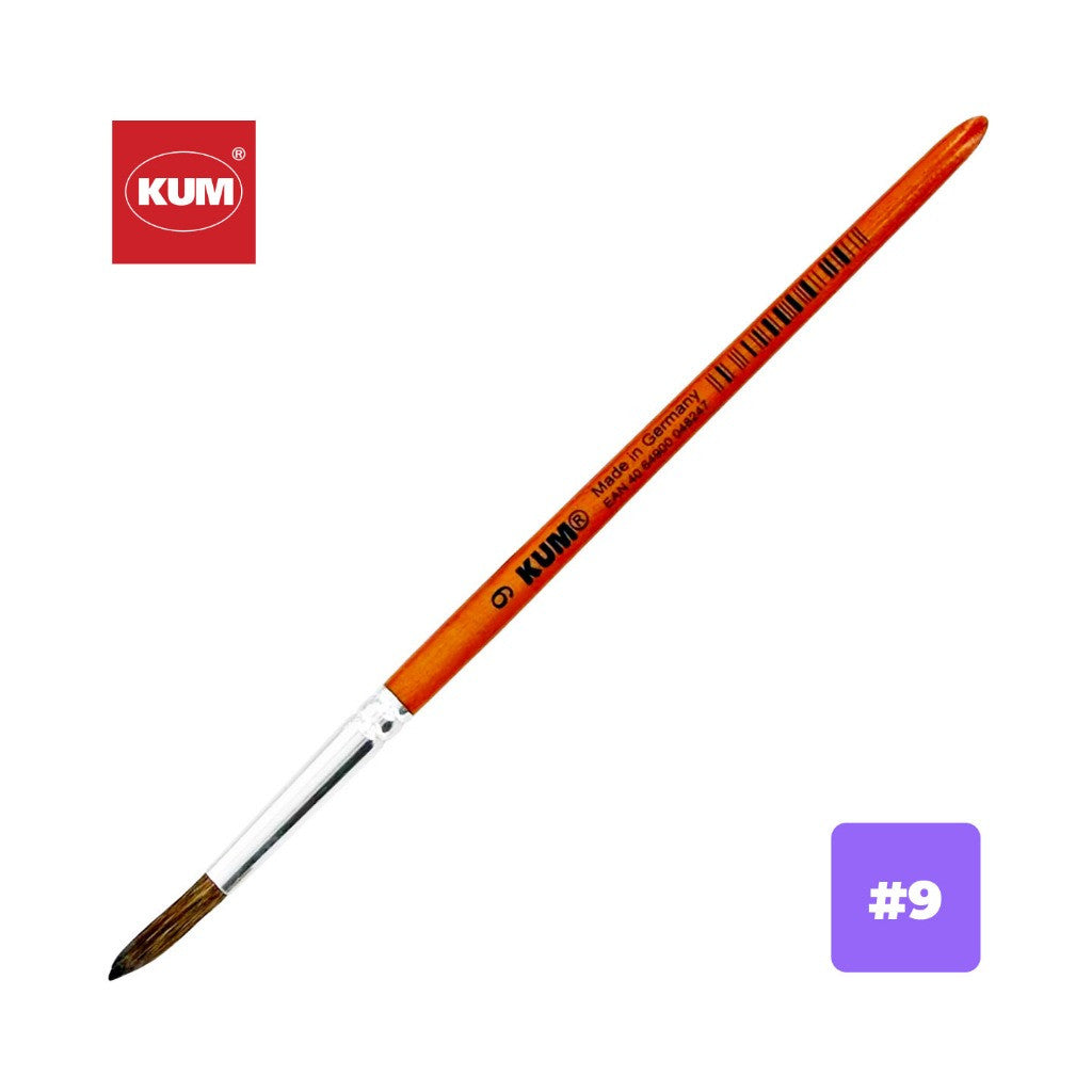 [WE-ARTS] Kum Fine Pony Hair Brush | Size 00–16 | For Students, Artists & Hobbyists