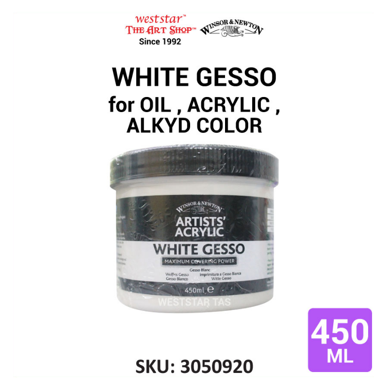 Winsor & Newton Artists White Gesso (for acrylic, oil, alkyd) 450ml