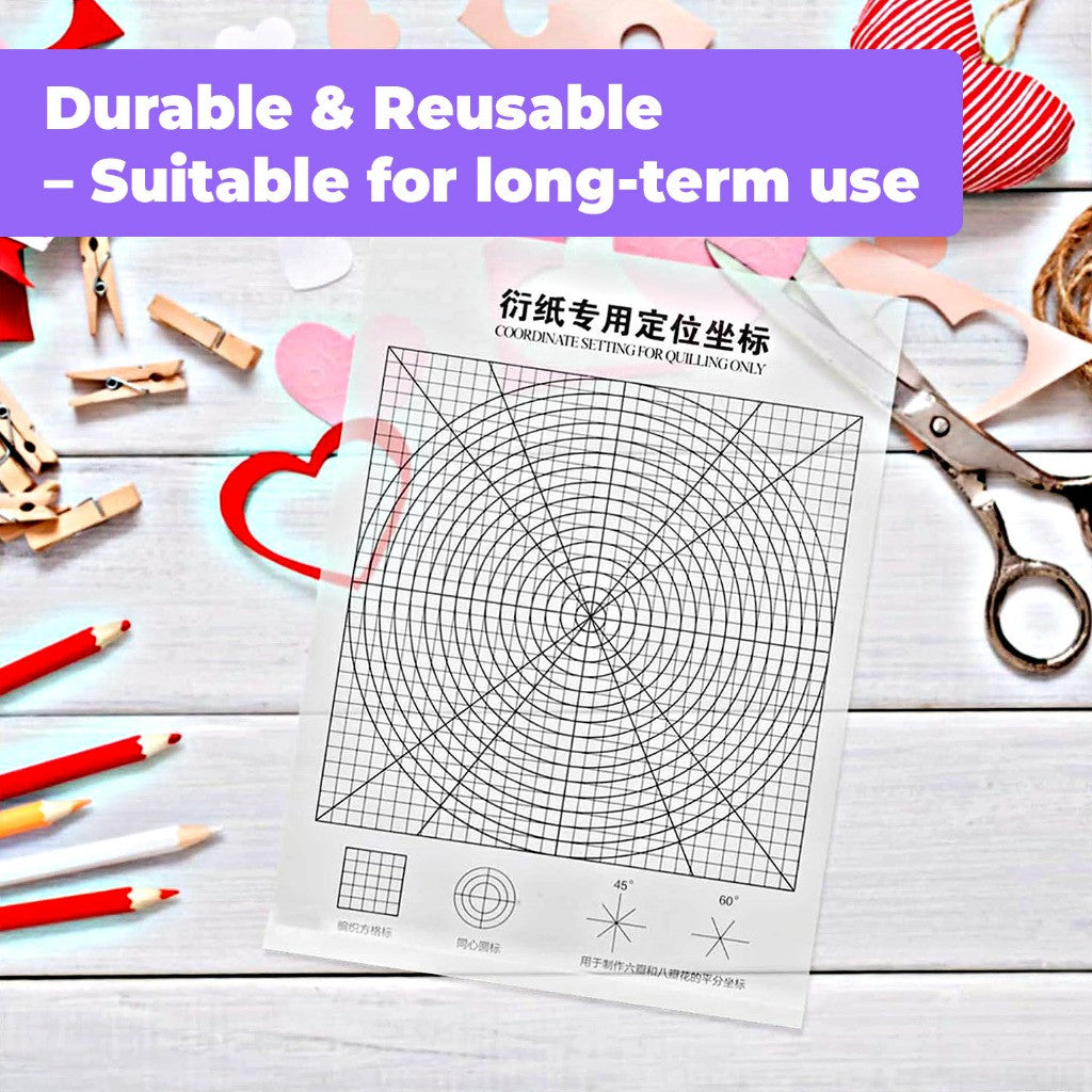 [WE-ARTS] Transparent Paper Quilling Coordinate PVC Sheet Alat Quilling Kertas DIY Craft Tools